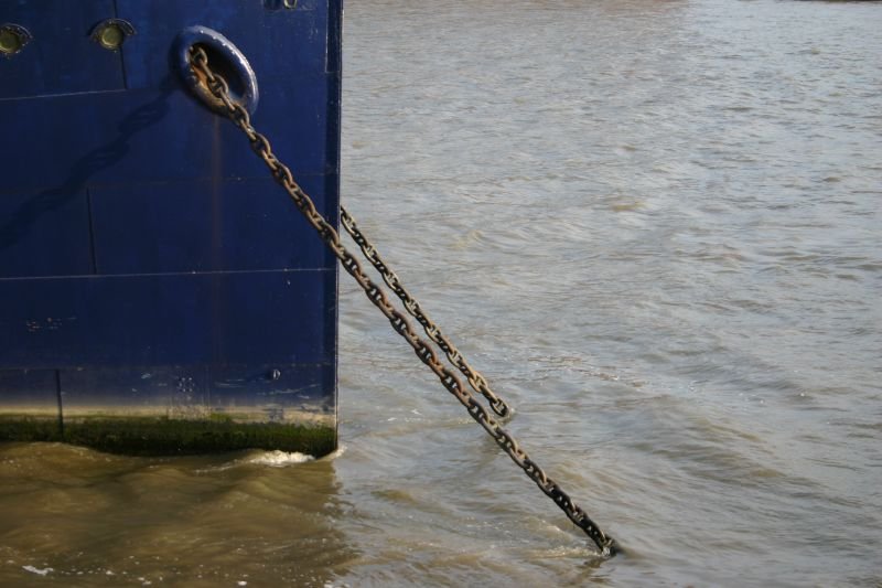 Anchored boat