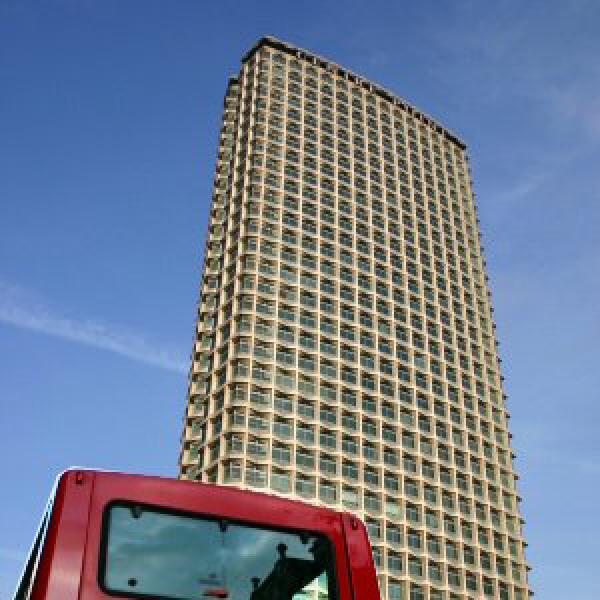Centre Point and a London Bus