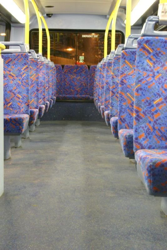 Empty night bus seats
