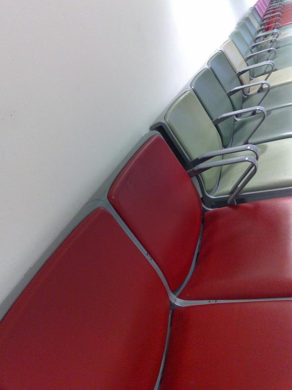 Row of airport seats