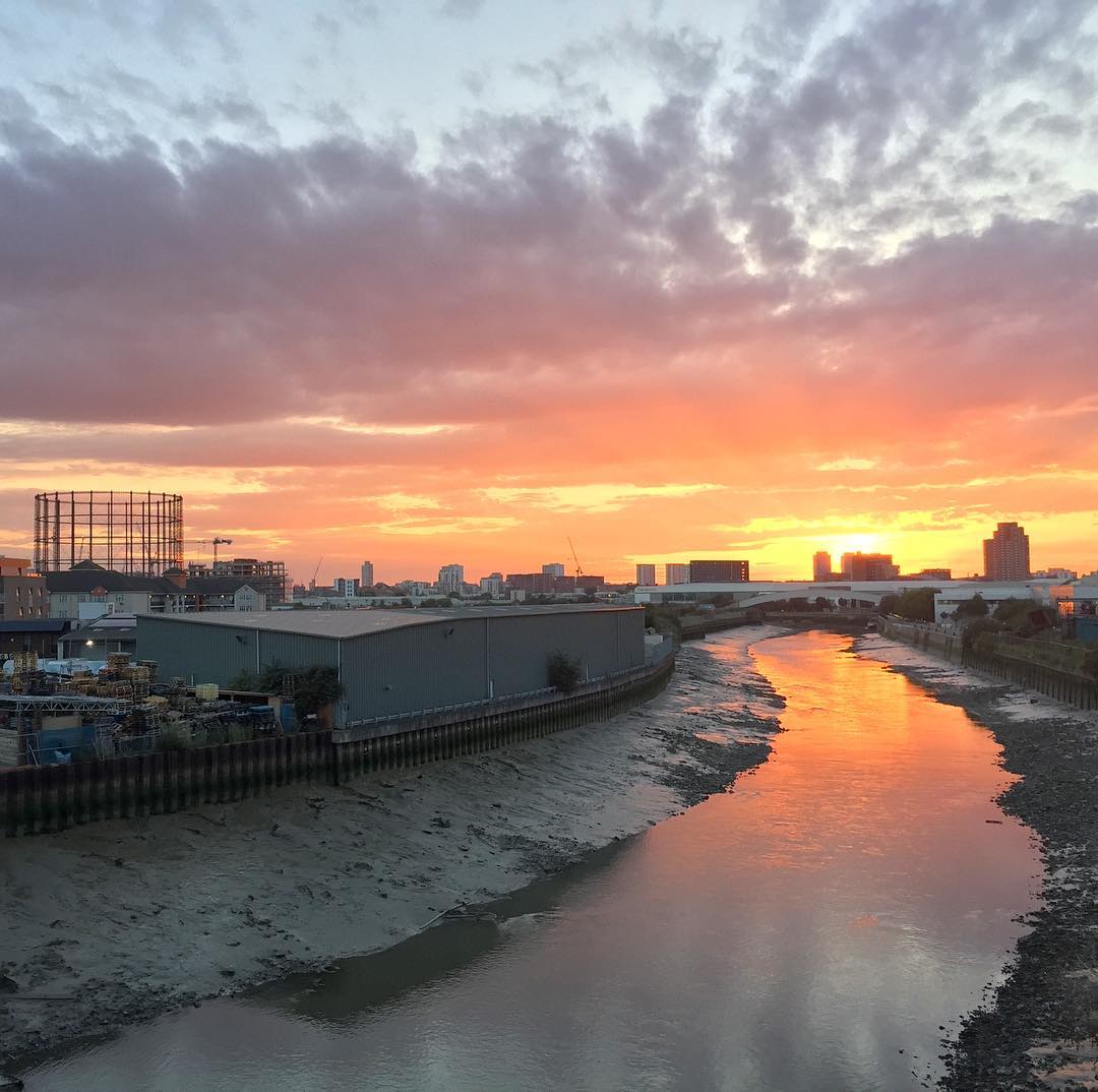 Sunset over the River Lea