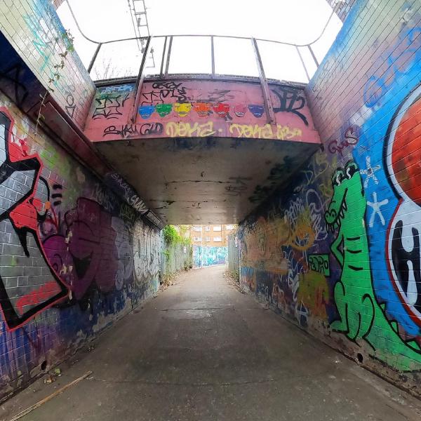 Crossing under the tracks