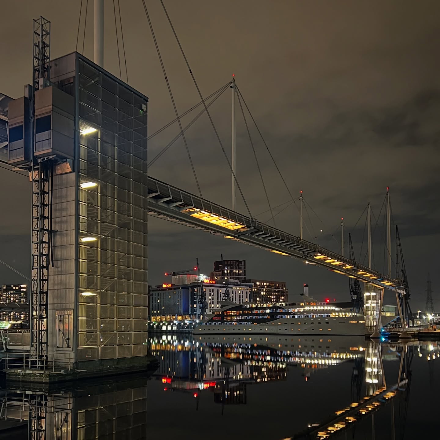 Royal Victoria Dock Bridge by Night