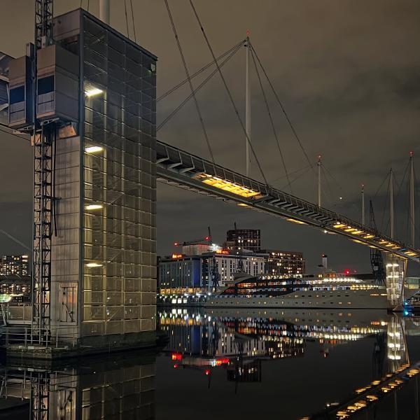 Royal Victoria Dock Bridge by Night